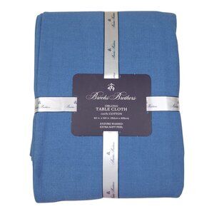 Brooks Brothers Oblong Tablecloth 60"x120" Cotton Enzyme Washed Extra Soft Feel